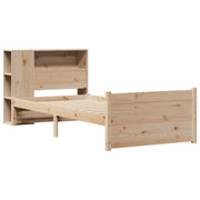 Cama con estantería sin colchón madera maciza de pino 90x190 cm V2366 Vetonek