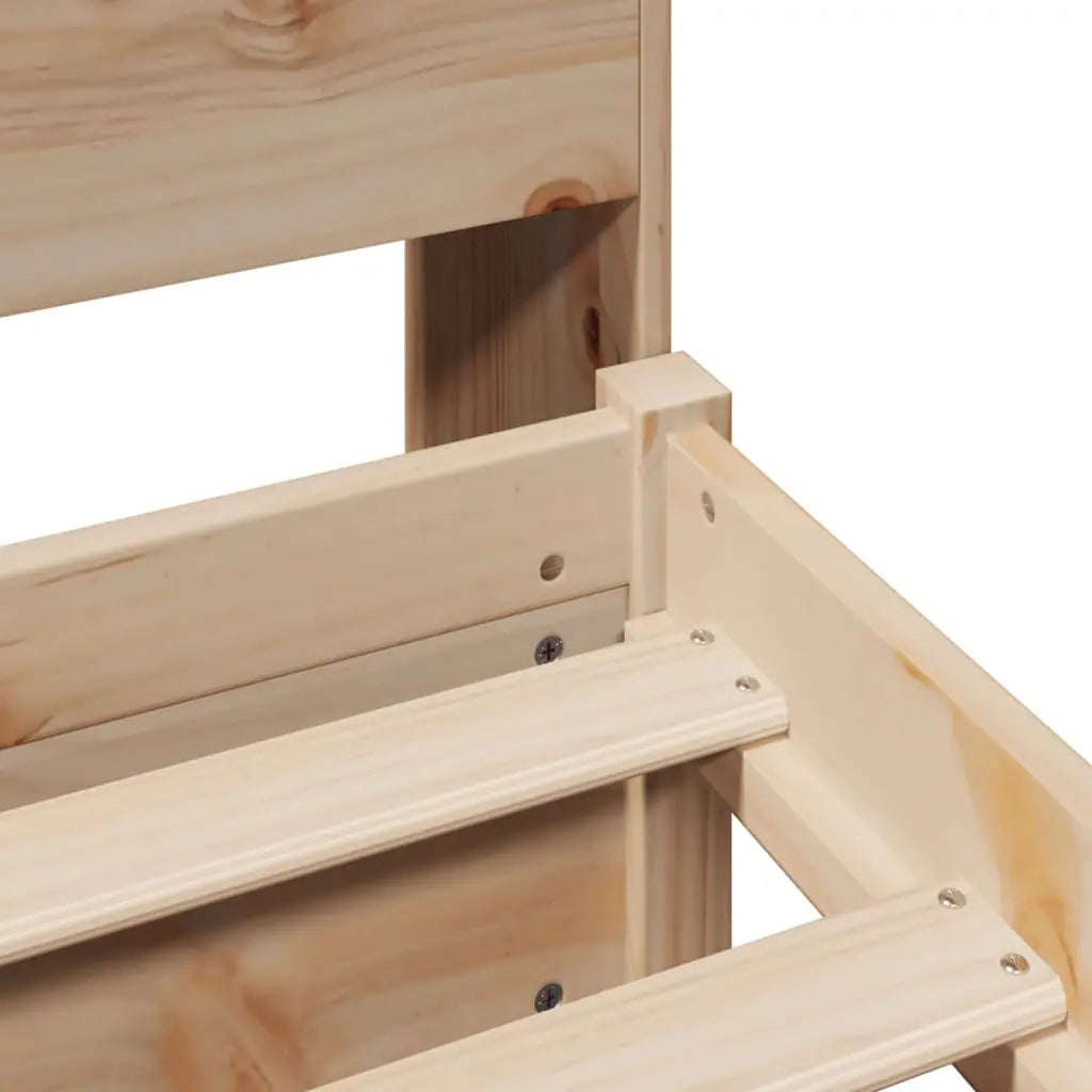 Cama con estantería sin colchón madera maciza de pino 90x190 cm V2366 Vetonek