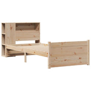 Cama con estantería sin colchón madera maciza de pino 90x200 cm V2380 Vetonek