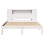 Cama con estantería sin colchón madera maciza blanca 120x190 cm v2953 - Vetonek