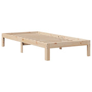 Cama con estantería sin colchón madera maciza de pino 90x190 cm V3356 Vetonek