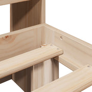 Cama con estantería sin colchón madera maciza de pino 90x190 cm V3356 Vetonek