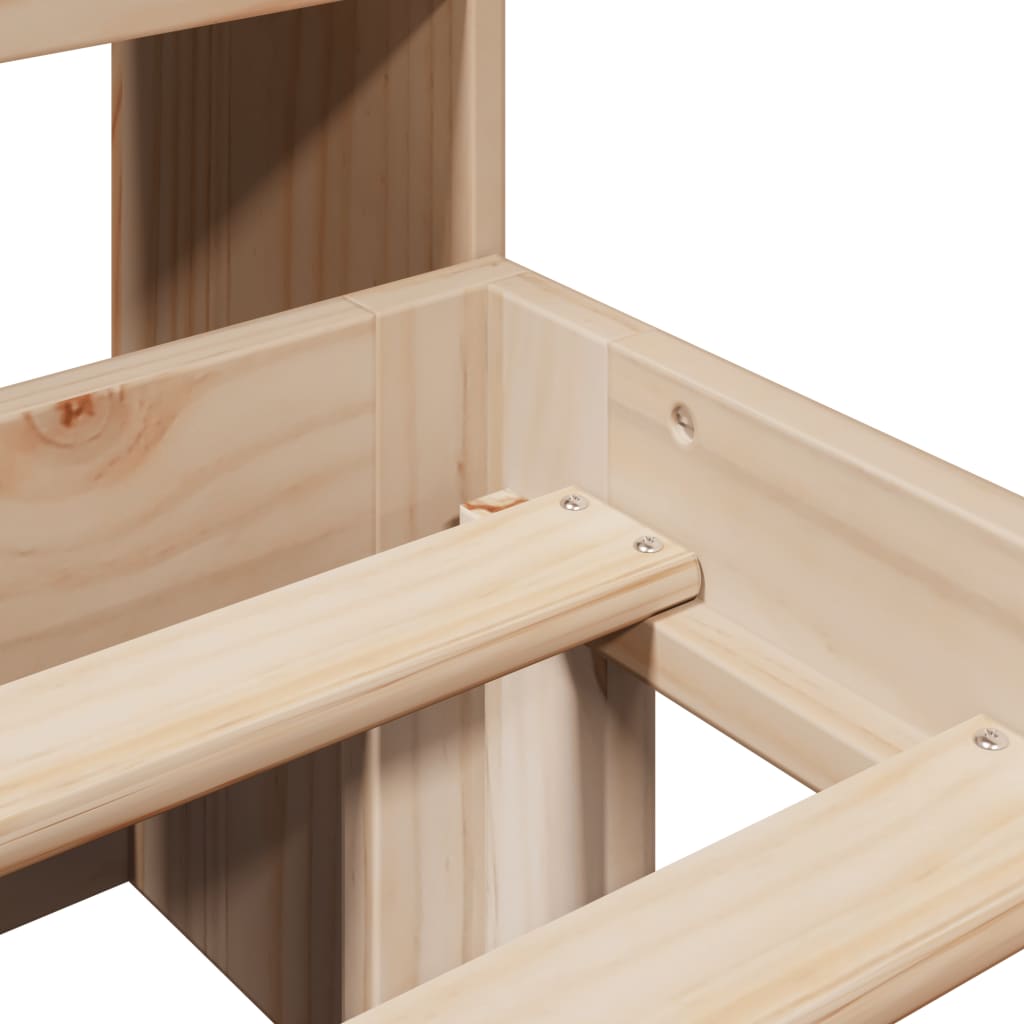 Cama con estantería sin colchón madera maciza de pino 90x190 cm V3356 Vetonek