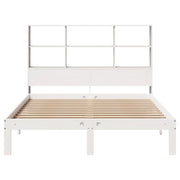 Cama con estantería sin colchón madera maciza blanca 120x190 cm V3387 Vetonek