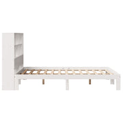 Cama con estantería sin colchón madera maciza blanca 120x190 cm V3387 Vetonek