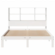 Cama con estantería sin colchón madera maciza blanca 120x200 cm V3486 Vetonek