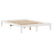 Cama con estantería sin colchón madera maciza blanca 120x200 cm V3486 Vetonek