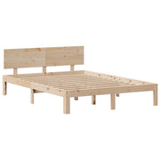 Cama con estantería sin colchón madera maciza de pino 120x190cm V4414 Vetonek