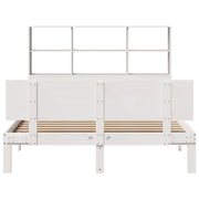 Cama con estantería sin colchón madera maciza blanca 120x190 cm V4421 Vetonek