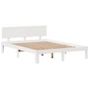 Cama con estantería sin colchón madera maciza blanca 120x190 cm V4421 Vetonek