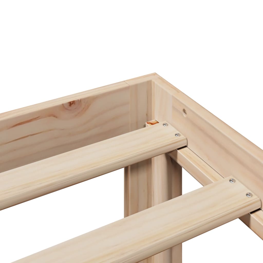 Cama con estantería sin colchón madera maciza de pino 90x200 cm V4476 Vetonek
