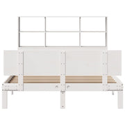 Cama con estantería sin colchón madera maciza blanca 120x200 cm V4520 Vetonek