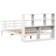 Cama con estantería sin colchón madera maciza blanca 120x190 cm V5336 Vetonek