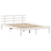 Cama con estantería sin colchón madera maciza blanca 120x190 cm V5336 Vetonek