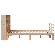 Cama con estantería sin colchón madera maciza de pino 135x190cm V5343 Vetonek