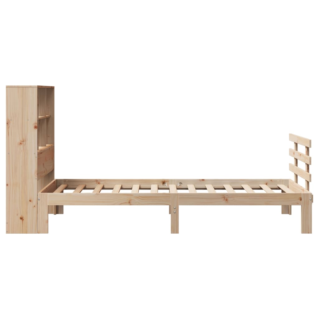 Cama con estantería sin colchón madera maciza de pino 90x200 cm V5381 Vetonek