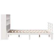 Cama con estantería sin colchón madera maciza blanca 120x200 cm V5435 Vetonek