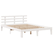 Cama con estantería sin colchón madera maciza blanca 120x200 cm V5435 Vetonek