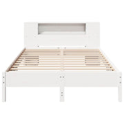 Cama con estantería sin colchón madera maciza blanca 120x190 cm - Vetonek