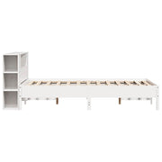 Cama con estantería sin colchón madera maciza blanca 120x190 cm - Vetonek