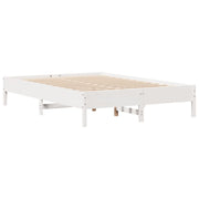 Cama con estantería sin colchón madera maciza blanca 120x200 cm V6616 Vetonek