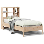 Cama con estantería sin colchón madera maciza de pino 90x200 cm V6661 Vetonek