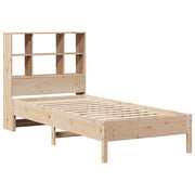 Cama con estantería sin colchón madera maciza de pino 90x200 cm V6661 Vetonek