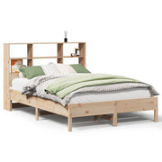 Cama con estantería sin colchón madera maciza de pino 120x190cm V6753 Vetonek