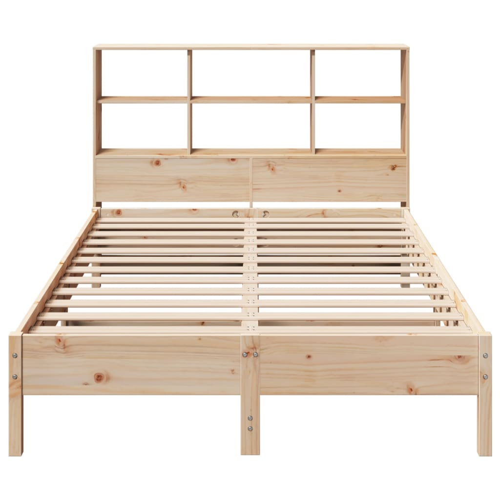 Cama con estantería sin colchón madera maciza de pino 120x190cm V6753 Vetonek