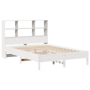 Cama con estantería sin colchón madera maciza blanca 120x190 cm V6760 Vetonek