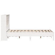 Cama con estantería sin colchón madera maciza blanca 120x190 cm V6760 Vetonek