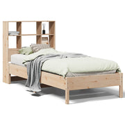 Cama con estantería sin colchón madera maciza de pino 90x190 cm V6784 Vetonek