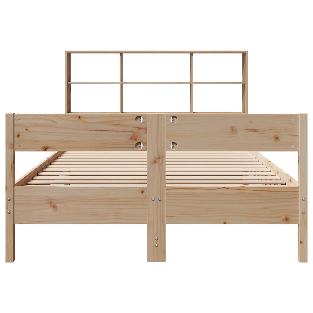 Cama con estantería sin colchón madera maciza de pino 120x200cm V7774 Vetonek