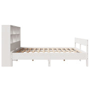 Cama con estantería sin colchón madera maciza blanca 120x200 cm V7781 Vetonek