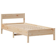 Cama con estantería sin colchón madera maciza de pino 90x200 cm V7835 Vetonek