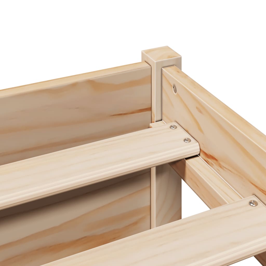 Cama con estantería sin colchón madera maciza de pino 90x200 cm V7835 Vetonek