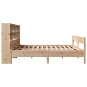 Cama con estantería sin colchón madera maciza de pino 120x190cm V7927 Vetonek