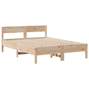 Cama con estantería sin colchón madera maciza de pino 120x190cm V7927 Vetonek