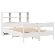 Cama con estantería sin colchón madera maciza blanca 120x190 cm V7934 Vetonek