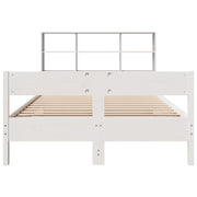 Cama con estantería sin colchón madera maciza blanca 120x190 cm V7934 Vetonek