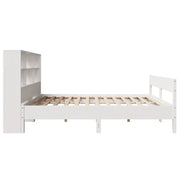 Cama con estantería sin colchón madera maciza blanca 120x190 cm V7934 Vetonek