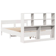 Cama con estantería sin colchón madera maciza blanca 120x190 cm V7934 Vetonek