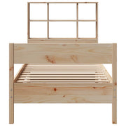 Cama con estantería sin colchón madera maciza de pino 90x190 cm V7958 Vetonek
