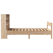 Cama con estantería sin colchón madera maciza de pino 90x190 cm V7958 Vetonek