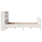 Cama con estantería sin colchón madera maciza blanca 150x200 cm v8894 - Vetonek