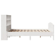 Cama con estantería sin colchón madera maciza blanca 120x200 cm V8955 Vetonek