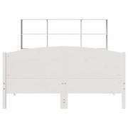 Cama con estantería sin colchón madera maciza blanca 120x190 cm V9044 Vetonek