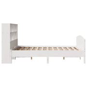 Cama con estantería sin colchón madera maciza blanca 120x190 cm V9044 Vetonek