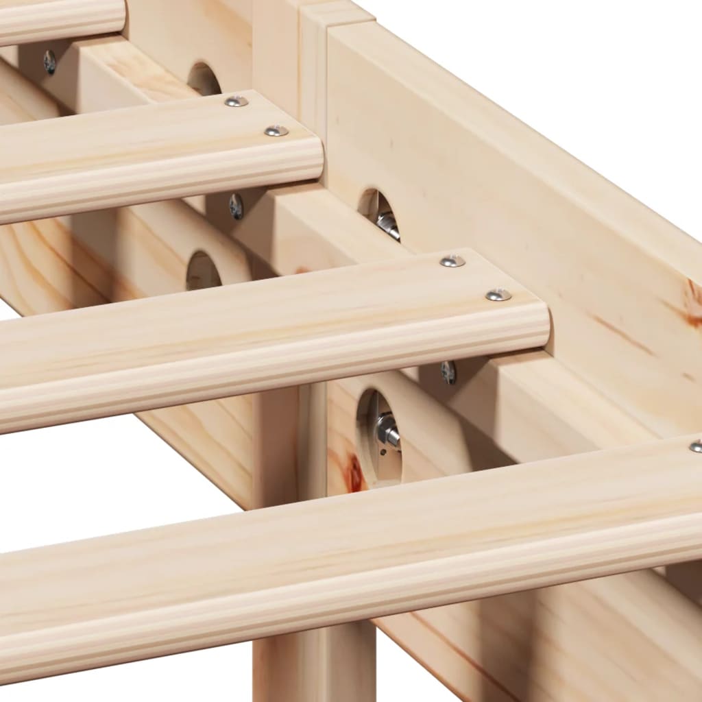 Cama con estantería sin colchón madera maciza de pino 90x190 cm V9129 Vetonek