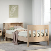 Cama con estantería sin colchón madera maciza de pino 90x190 cm v9907 Vetonek